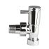 Premier Angled Minimalist Radiator Valves Pack with Pipes & Shrouds