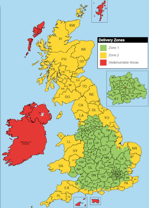 Delivery Zone Map